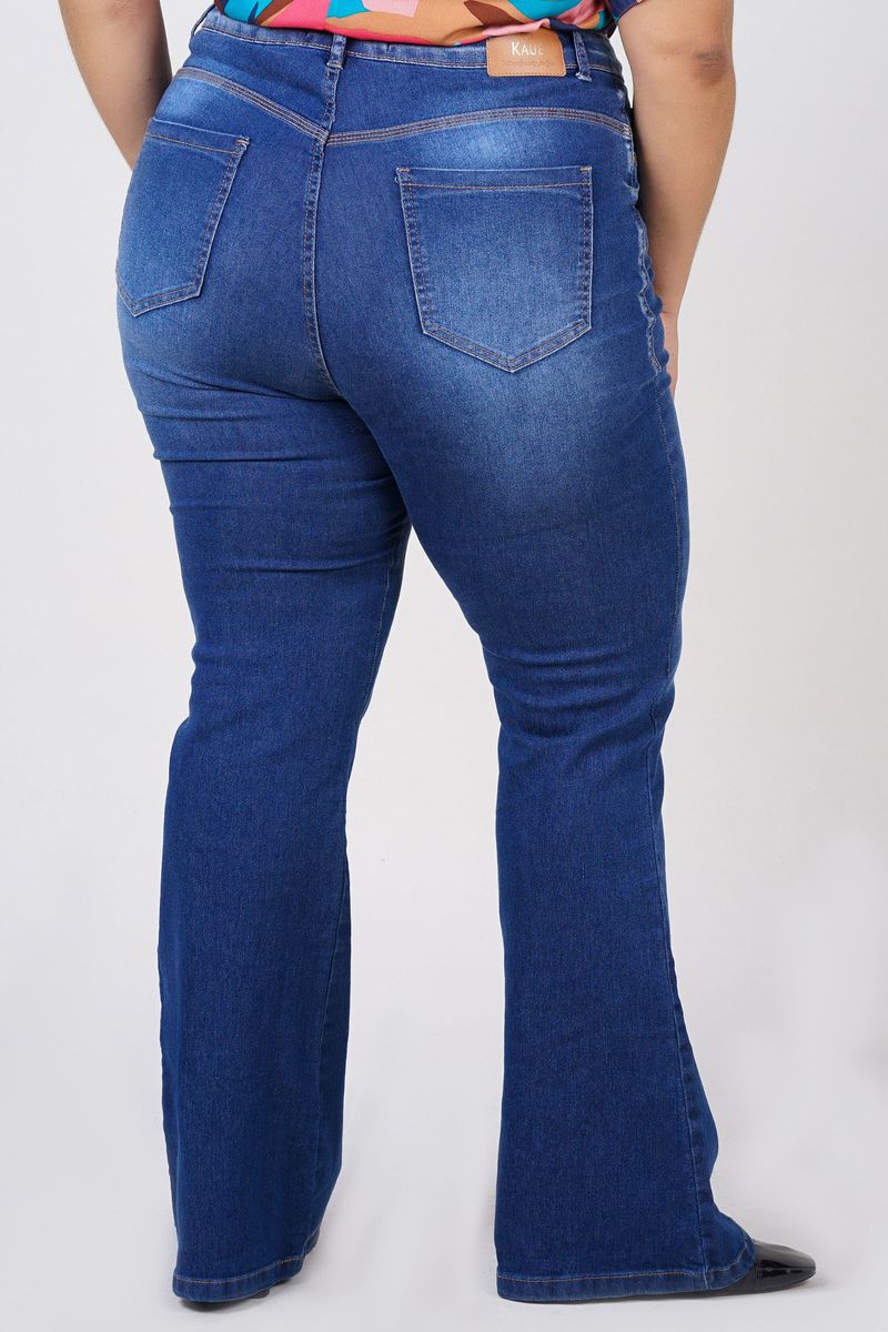 Calça flare store jeans com rasteirinha