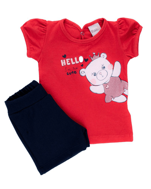 Conjunto para bebês meninas blusa de cotton e calça moletom