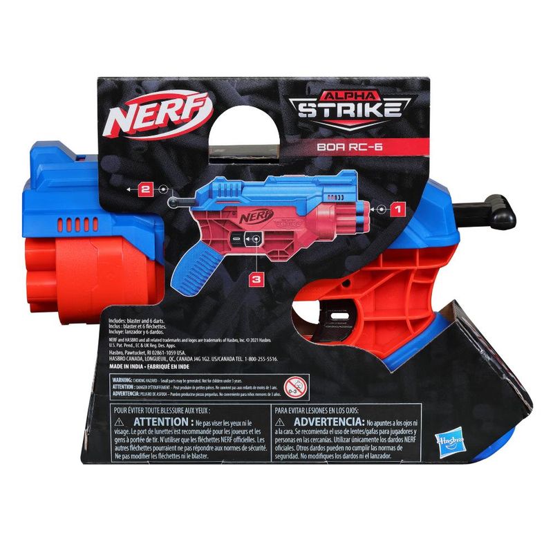 Lançador de Dardos Nerf Alpha Strike Boa Rc-6 Tambor Giratório