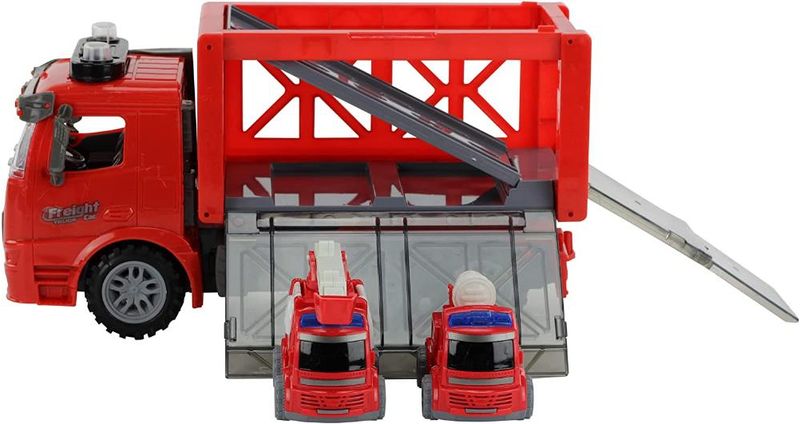 BBR Toys KIt caminhão de brinquedo infantil para criança a fricção  Plataforma e Bombeiro BBR