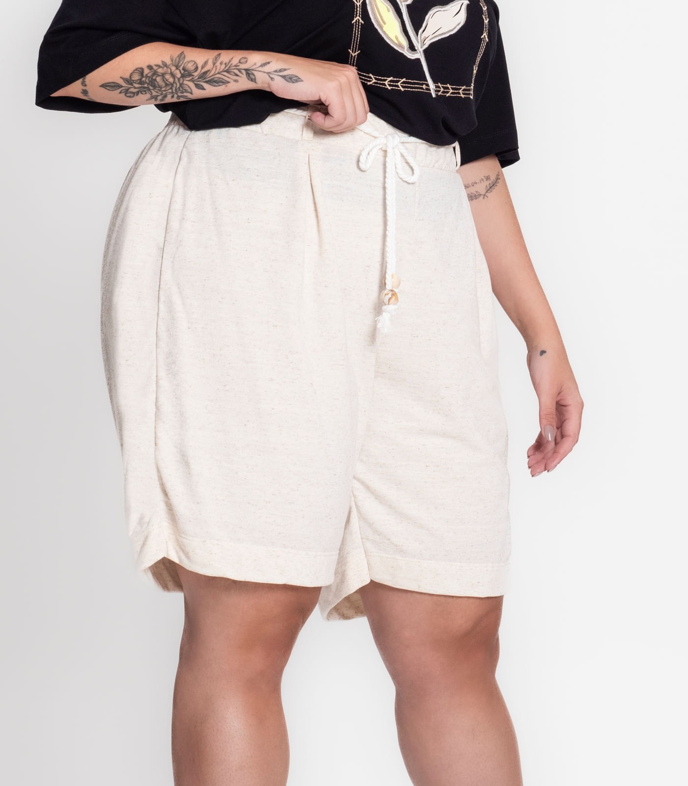 Shorts Feminino Plus Size Estampado Secret Glam Roxo - Compre