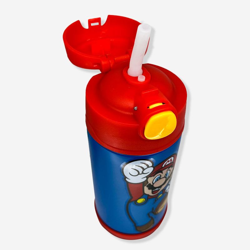 Garrafa Cantil Click Com Canudo Super Mario Bros Nintendo 300ML