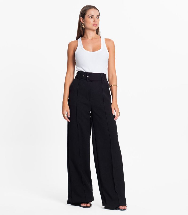 Calça Feminina Pantalona com Cinto